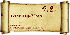 Ivicz Eugénia névjegykártya